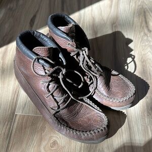 Brown Leather Footskins Ankle Boots